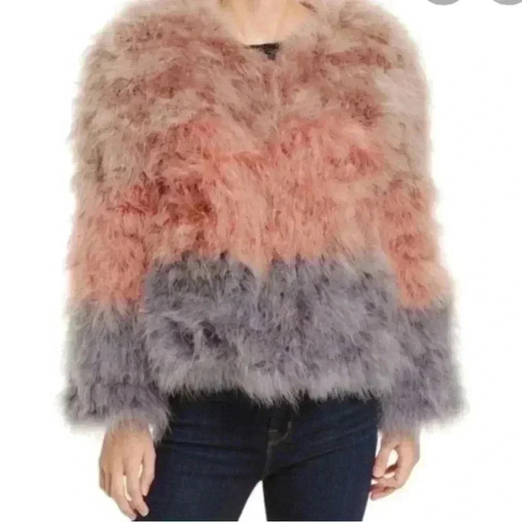 Pello Bello Women's Multicolor Feather Jacket Size M Party/Cocktail - Picture 15 of 16